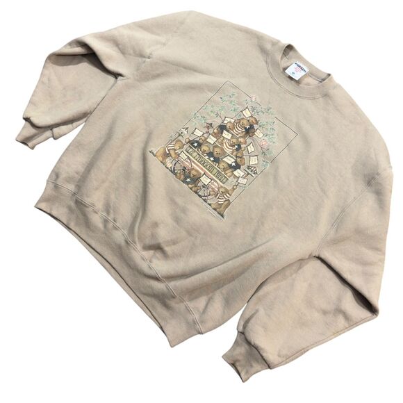 Jerzees Sweatshirt Women's XL Brown Fleece Let Freedom Ring Long Sleeve Pullover - Picture 2 of 6